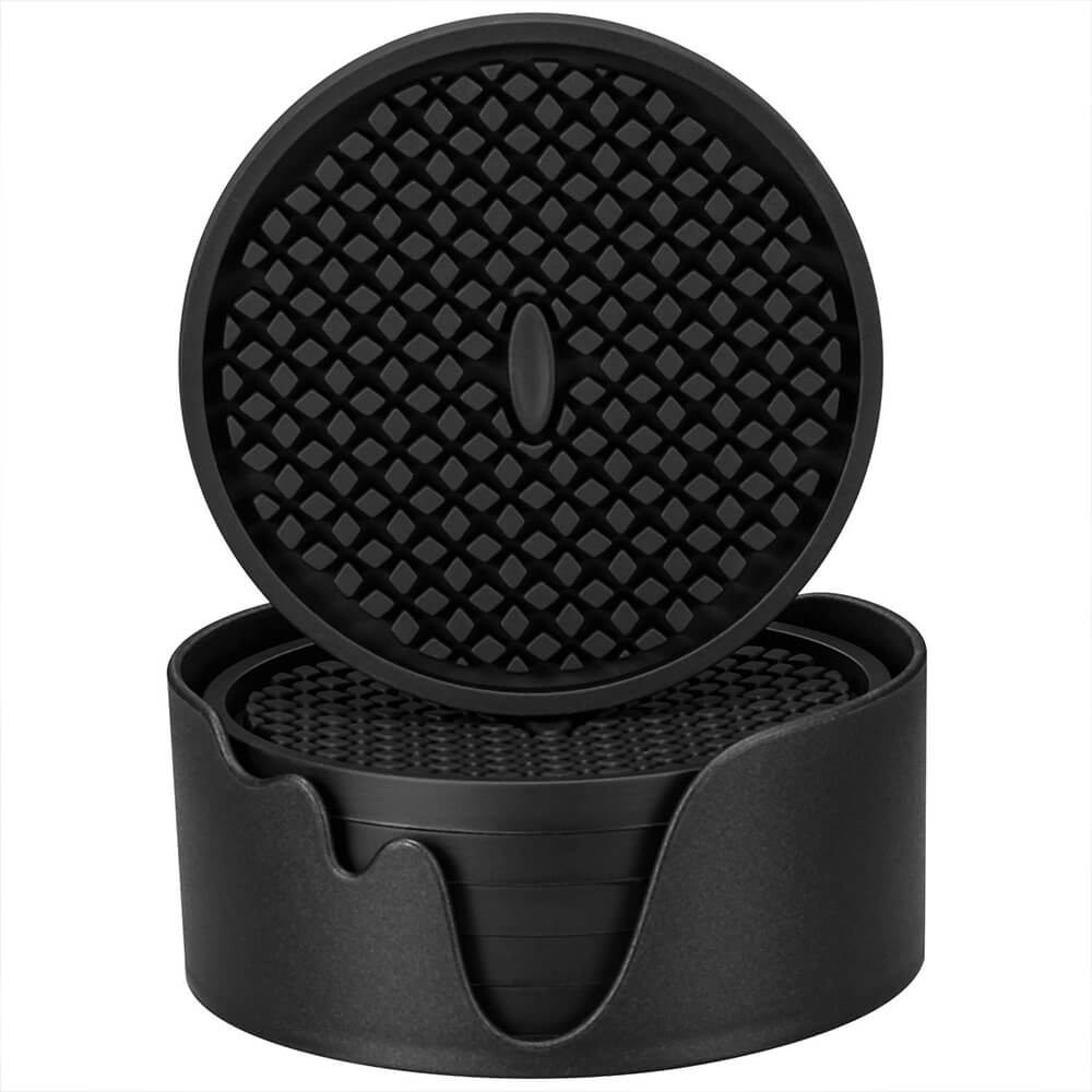 Thickened Silicone Drink Coaster Set With Box(6 PCS)