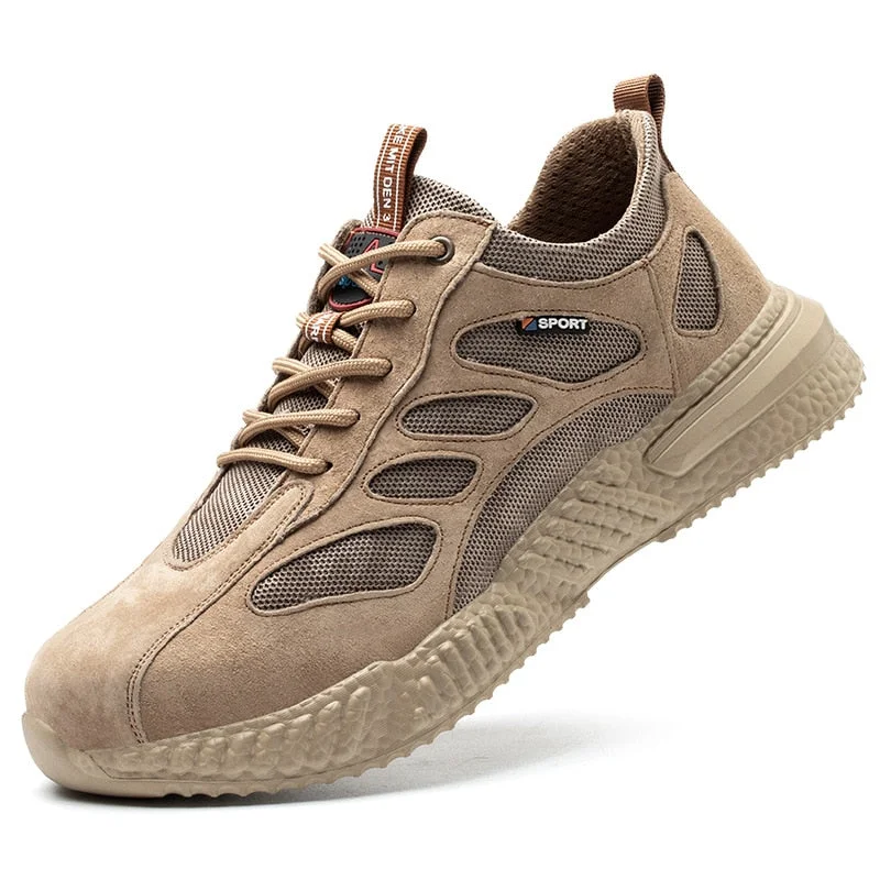 Men's Boots Steel Toe Safety Shoes Work Boots Breathable Working Shoes Men Safety Boots Puncture-Proof Work Shoes Sneakers Man