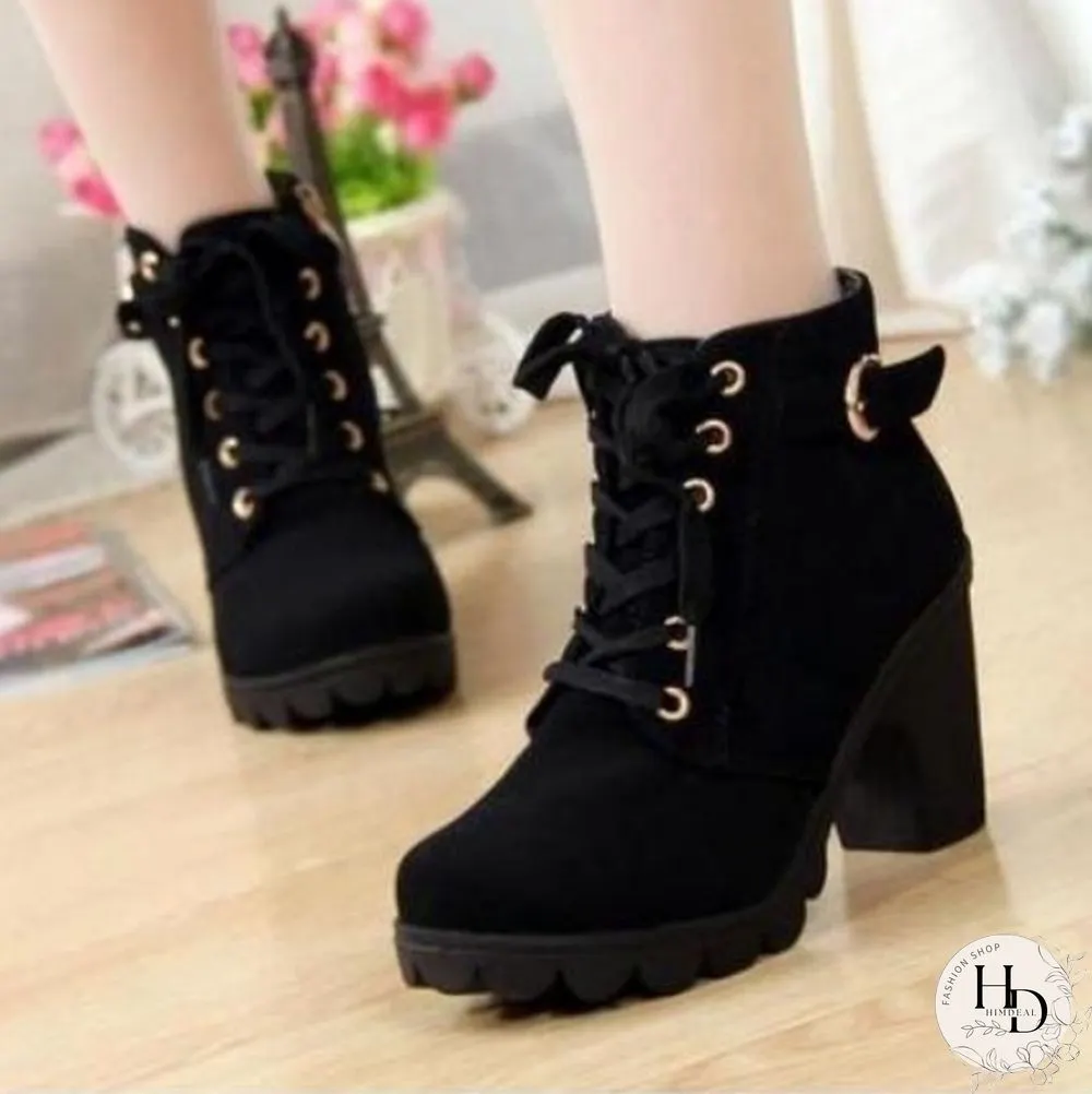 New Ladies Boots Solid Color Fashion Fur Martin Boots Increase Warm and Comfortable Boots