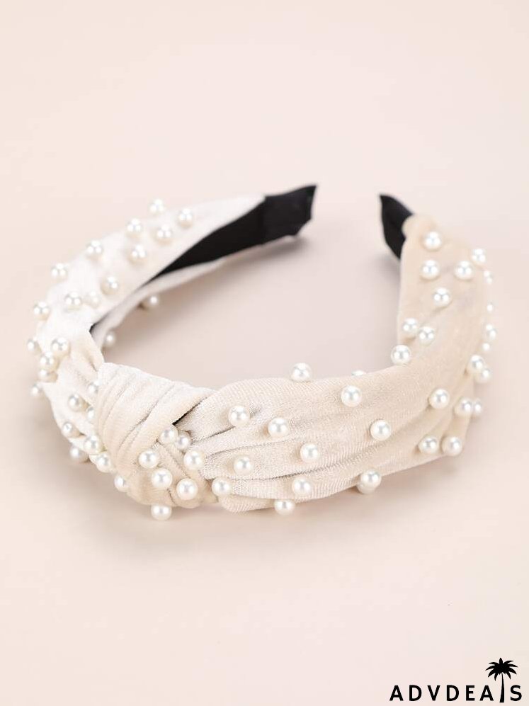 3pcs Faux Pearl Decor Hair Hoop