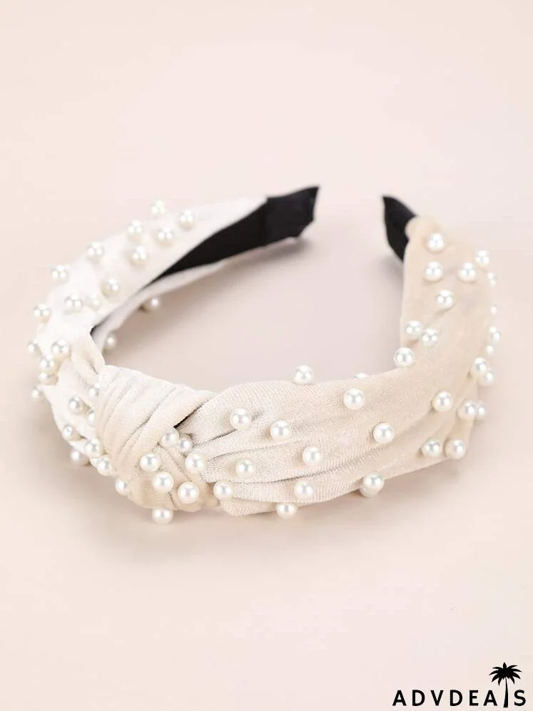 3pcs Faux Pearl Decor Hair Hoop