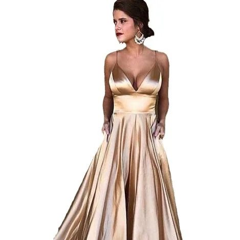 Uveng Uveng 2025 New Women's Wish Sexy V-Neck Dress Suspension Evening Dress