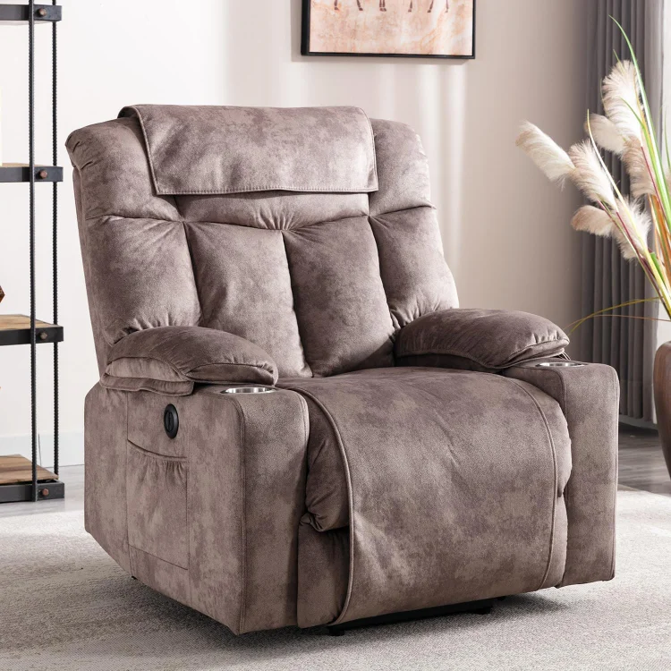 Bestier Super Soft And Oversize Power Lift Assist Recliner Chair,Brown