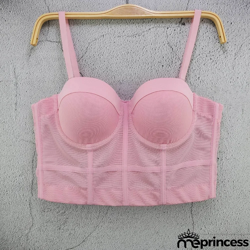 Thin Sexy Tight Fitting Style Cutout Halter Neck Corset Tank Top Women's Crop Short Strapless Top Wrap