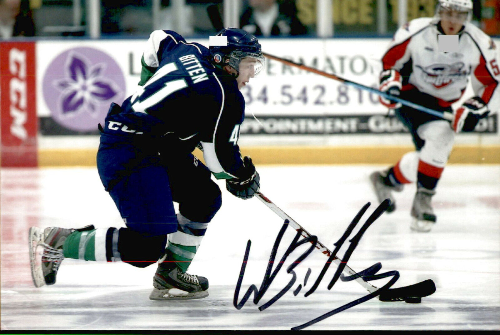 William Bitten SIGNED 4x6 Photo Poster painting PLYMOUTH WHALERS / MONTREAL CANADIENS