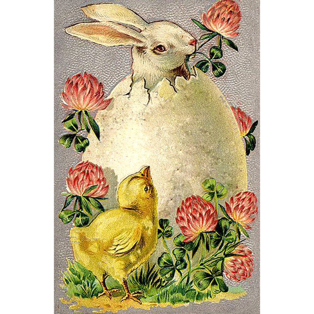 Пасхальные открытки ретро с кроликом