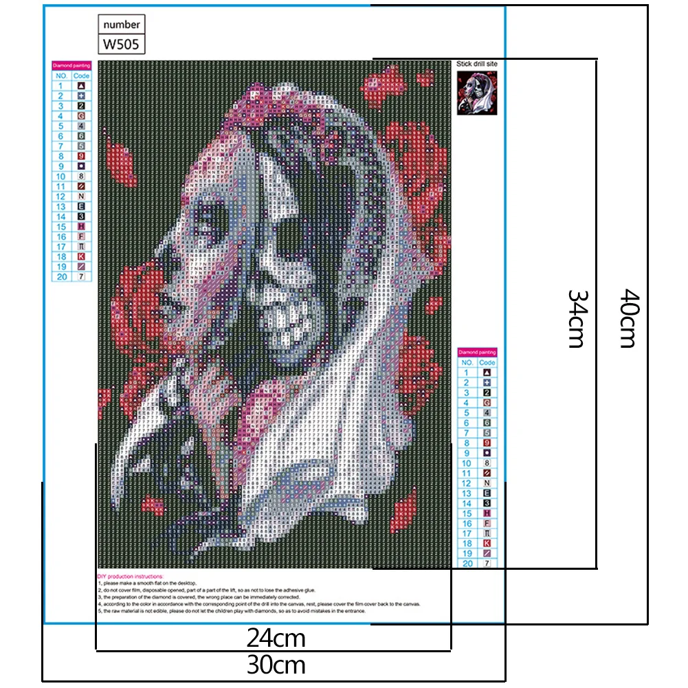 Animated Halloween Diamond Painting Full Round Drill Cross Stitch (W505)