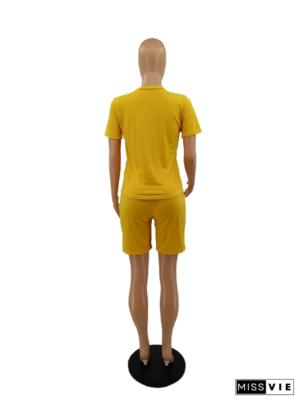 Casual Short Sleeve T Shirt Biker Shorts Tracksuit