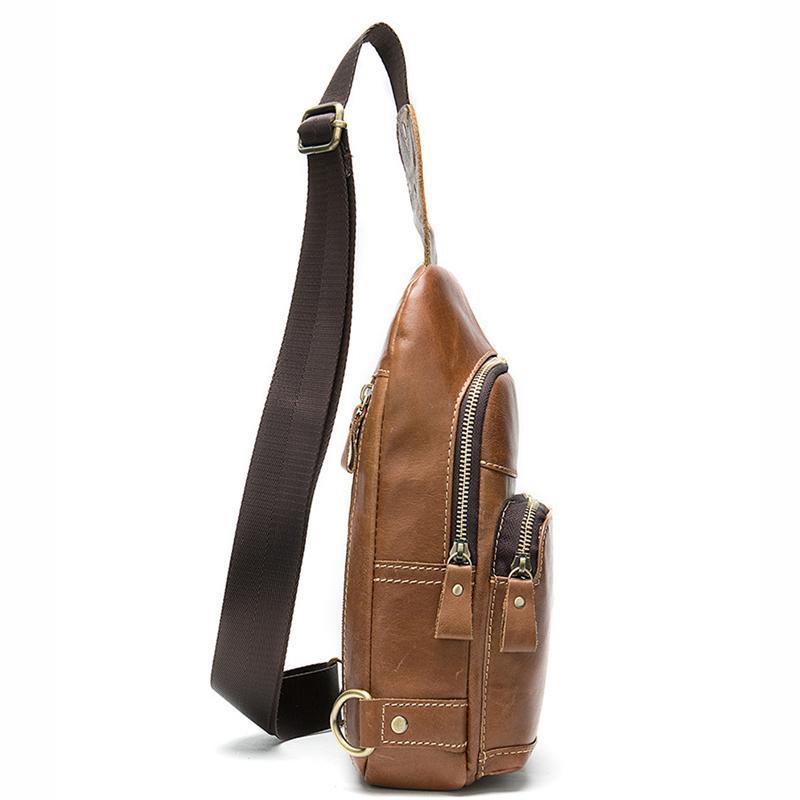 Multipurpose Vintage Waterproof Fashion Leather Chest Bags For Men