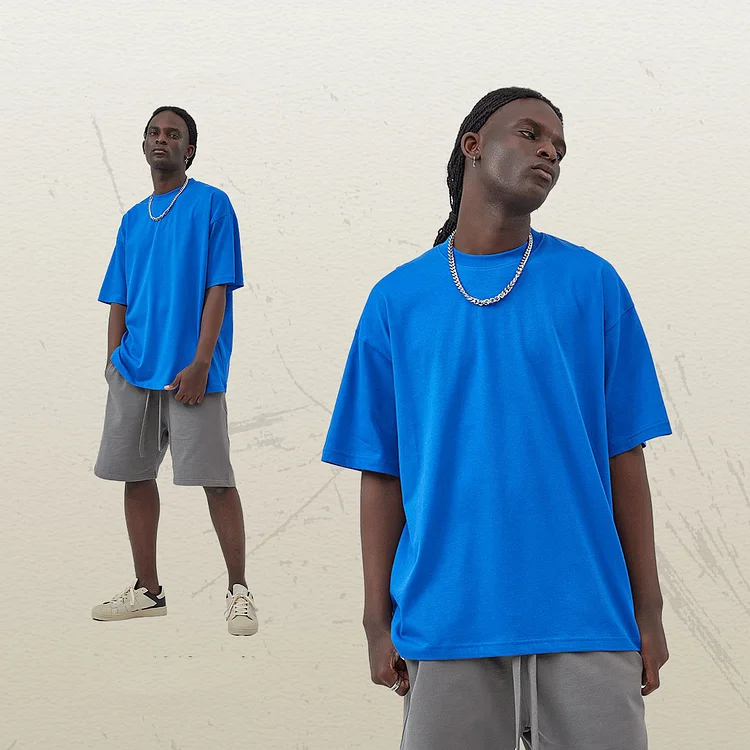 Premium Weight Cotton Crewneck T-Shirt - Colour Blue  Stunahome.com