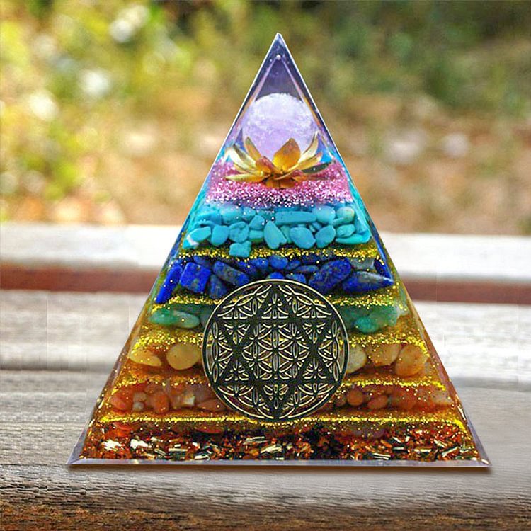 Natural Crystal Protection Orgone Pyramid