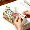 DIY Diamond Art Tissue Box Holder Plant PULeather Diamond Art Desktop Organizer Resin Rhinestone Storage Organizers Gem Art Home Office Decor Craft Gift for Women
