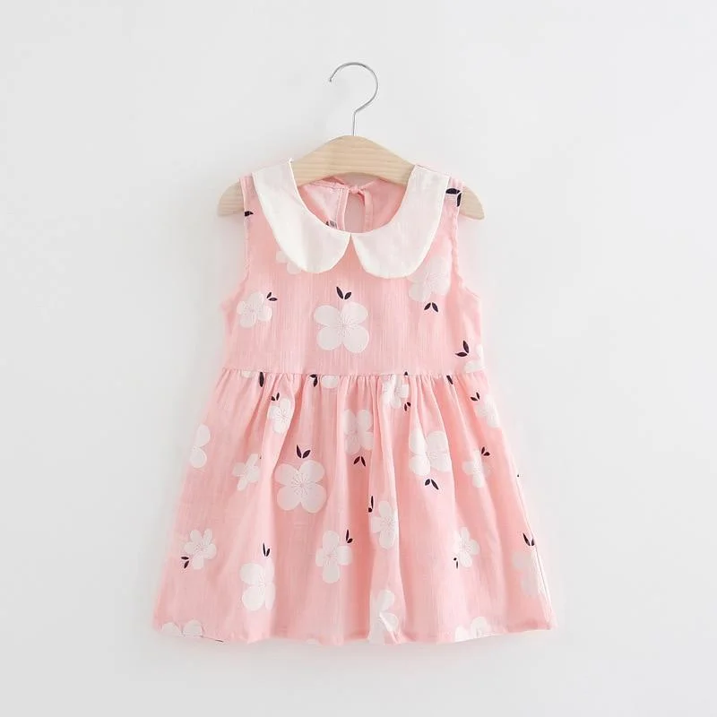 Toddler Baby Summer Dress Kids Girls Sleeveless Princess Dress Cotton Printed Children Clothes Casual Soft Girl Dress