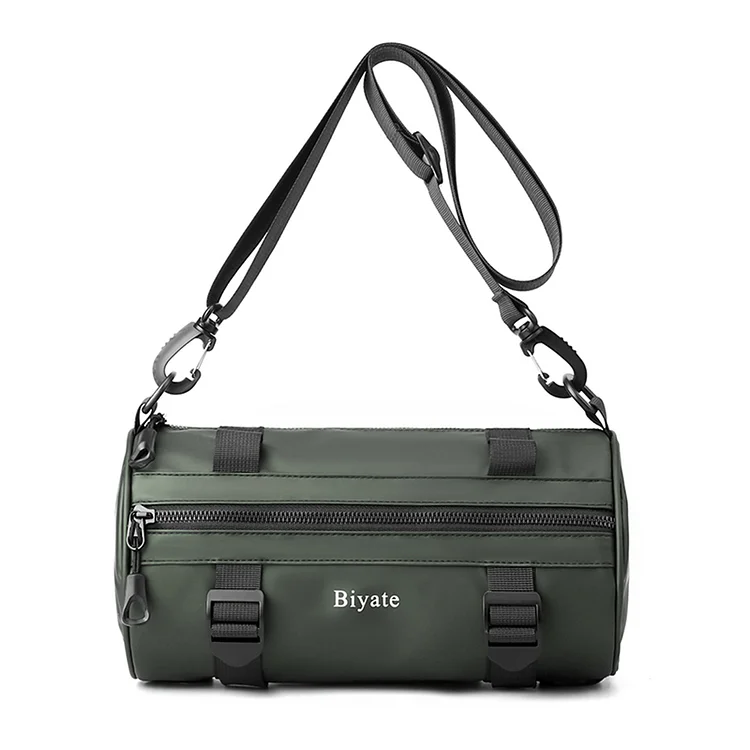 Nylon Crossbody Bag Cylinder Crossbody Handbags for Daily Leisure (Army Green)
