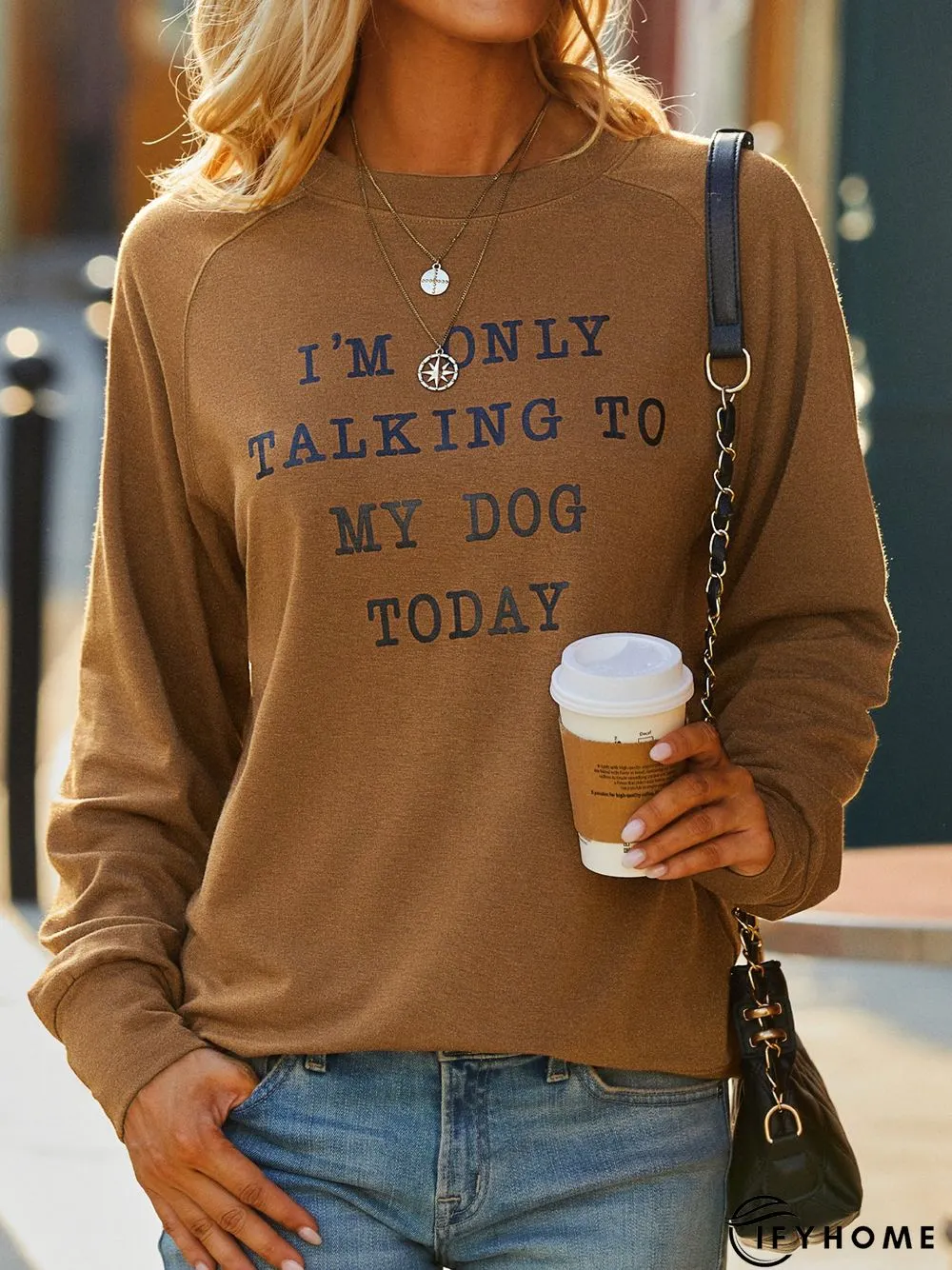 I'm Only Talking To My Dog Today Women's long sleeve Sweatshirt | IFYHOME