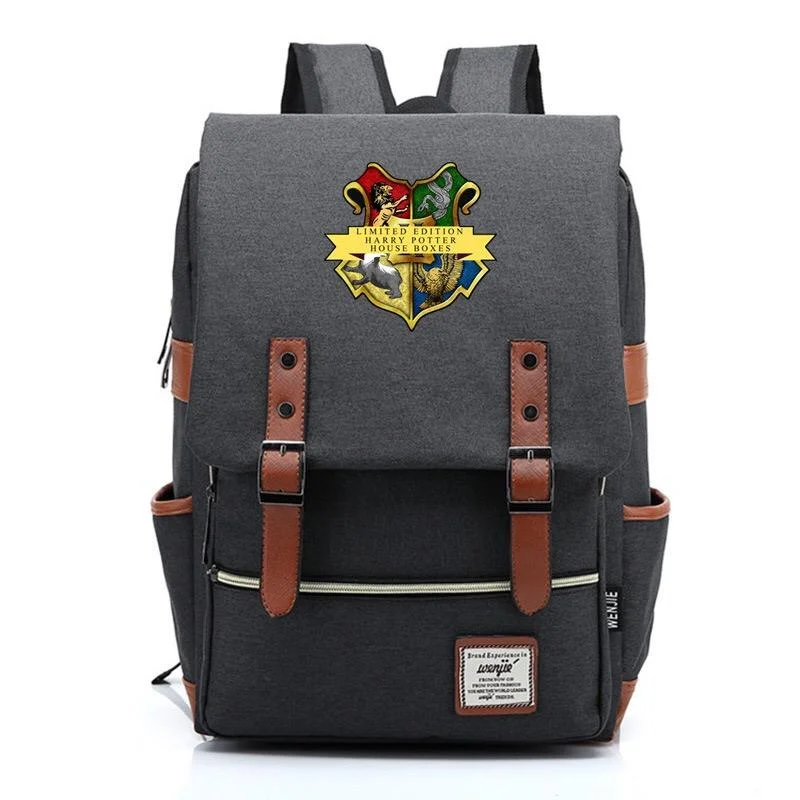 Buzzdaisy Harry Potter Gryffindor Hufflepuff Ravenclaw Slytherin Canvas Travel Backpack School Bag