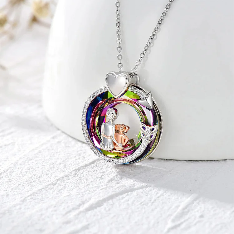 For Aunt - S925 Gives Hugs Like A Mother Keeps Secrets Like A Sister Circle Crystal Necklace