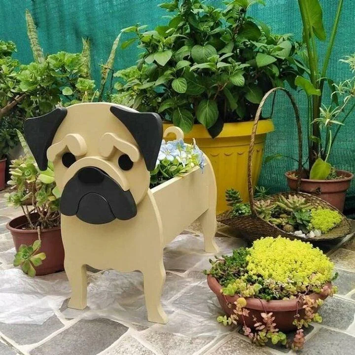 Dog Planter - Pug Planter