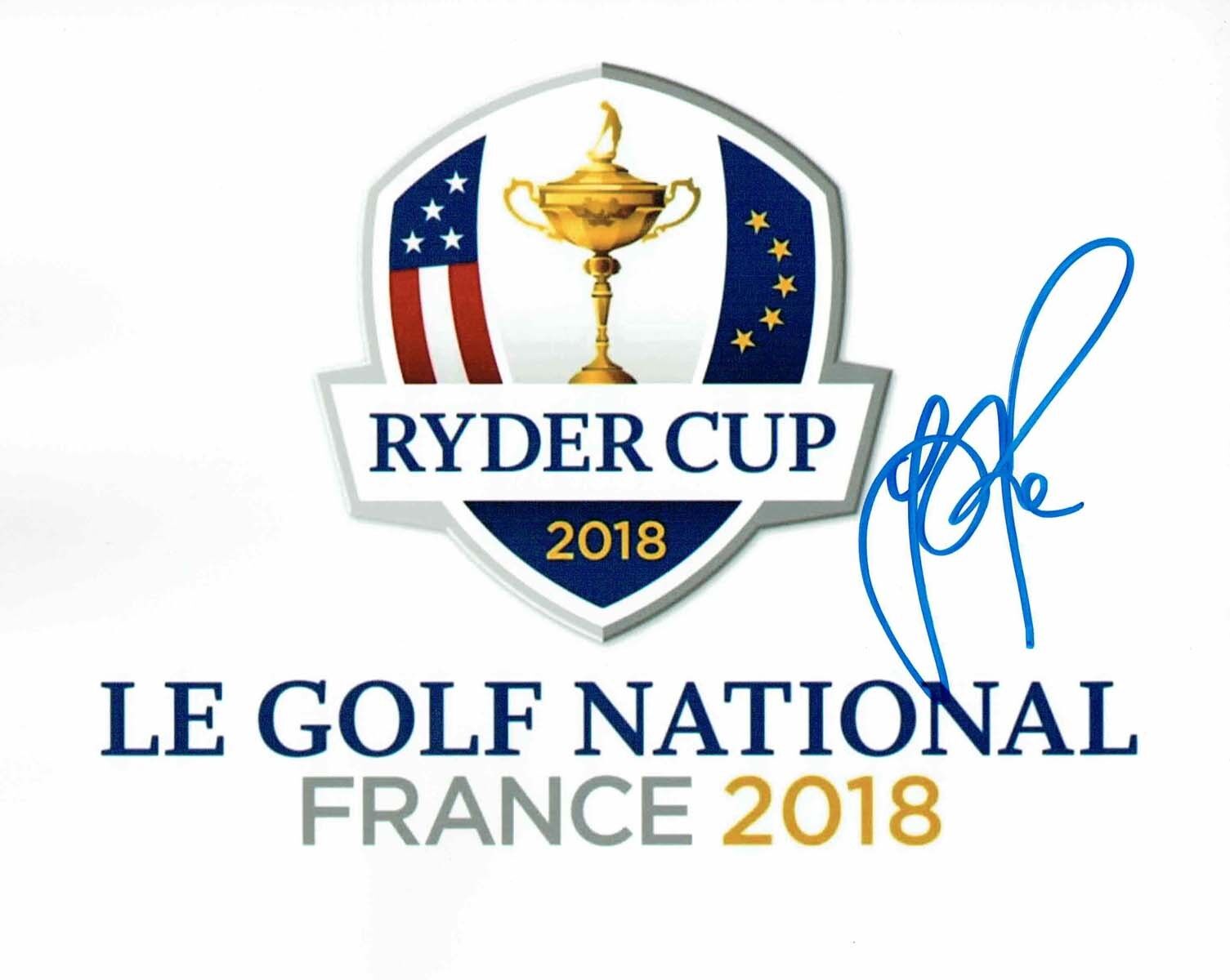 Justin ROSE SIGNED 10x8 Photo Poster painting 1 AFTAL Autograph COA Golf Ryder Cup Winner 2018