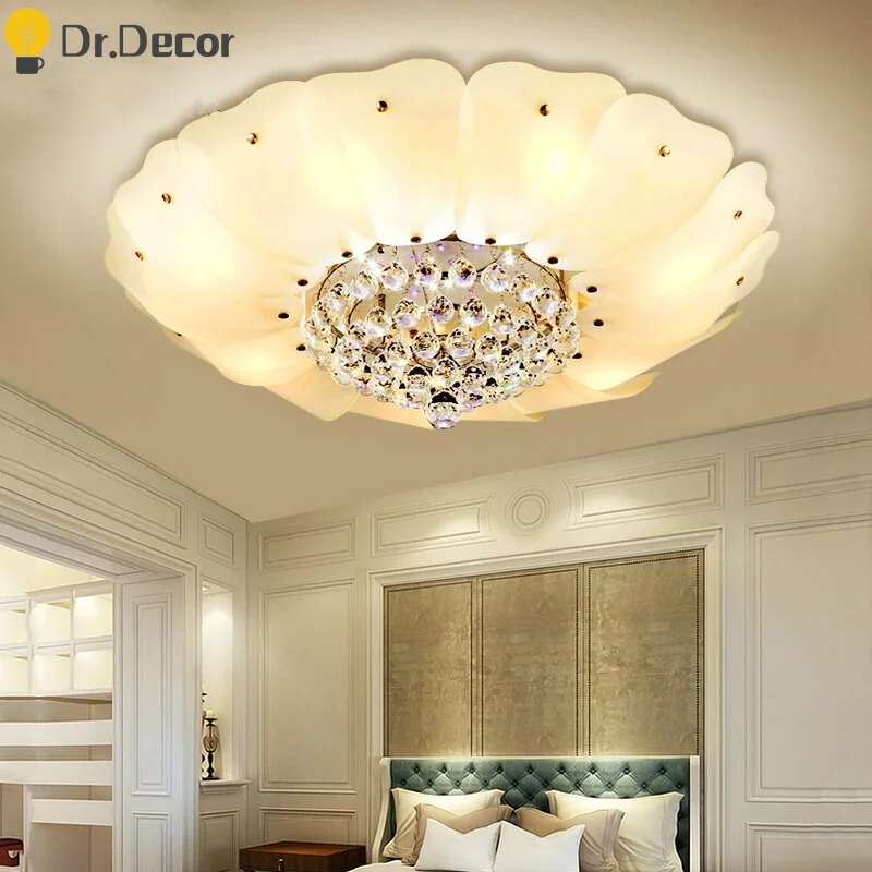 Modern Crystal Ceiling Lights Hotel Restaurant Living Room Decoration Lustre Glass Ceiling Lamp Indoor Decor Lighting Fixtures