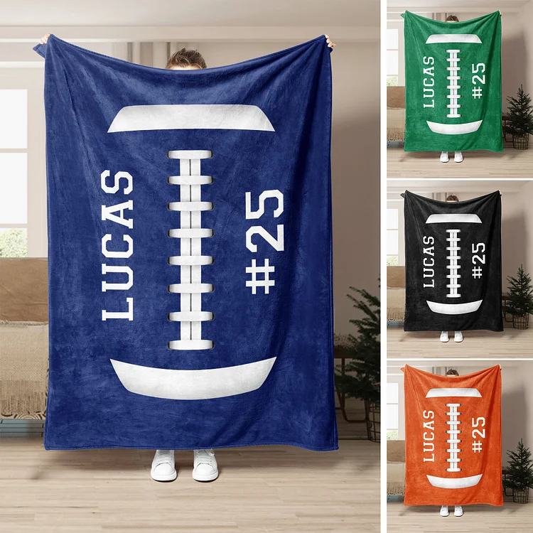 Personalized Football Blanket, Custom Soft Cozy Blankets | BKKid393