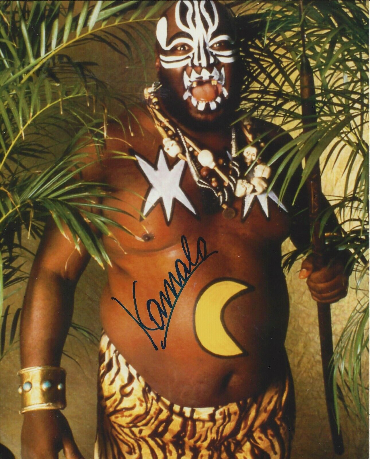 Kamala autographed 8x10 WWE WWF Jungle AWA#5