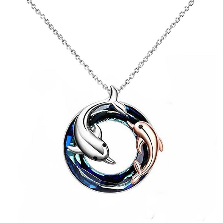 For Love - S925 You are The Only One Dolphin Crystal Necklace