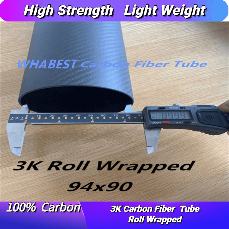 OD 94mm X ID 90mm X 1000MM 100% Roll Wrapped Carbon Fiber Tube 3K /Tubing /Shaft 94*90 3K Twill Matte Thickness 2.0mm