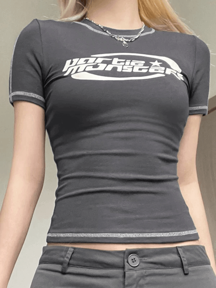 Brownm Stitched Short Sleeve Logo Graphic Tee