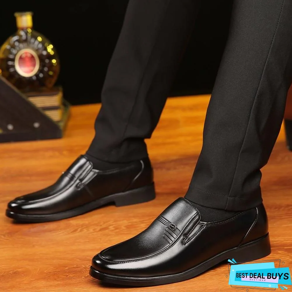 Men Leather Formal Business Shoes Office Work Flat Shoes Breathable Party Anniversary Shoes