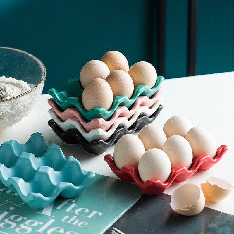 Creative Kitchen Supplies Egg Rack Egg Rack Household Ceramic Tableware Egg Tray Egg Rack A Generation Of Hair