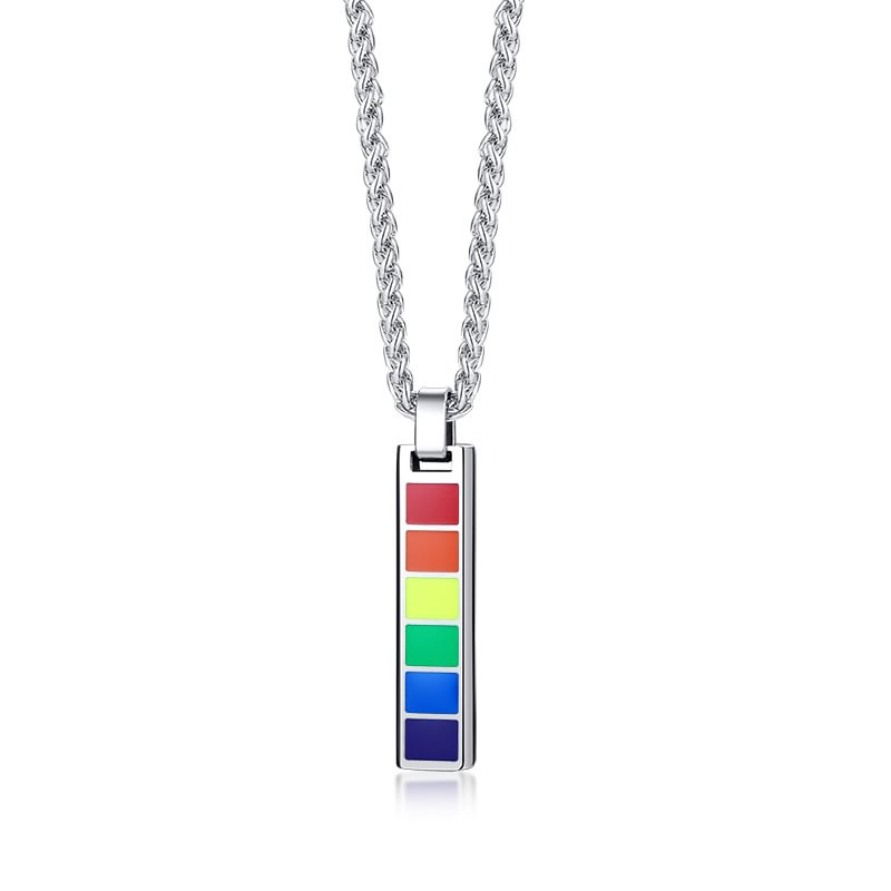 LGBT-Edelstahl Regenbogen Halskette  Kettenmachen