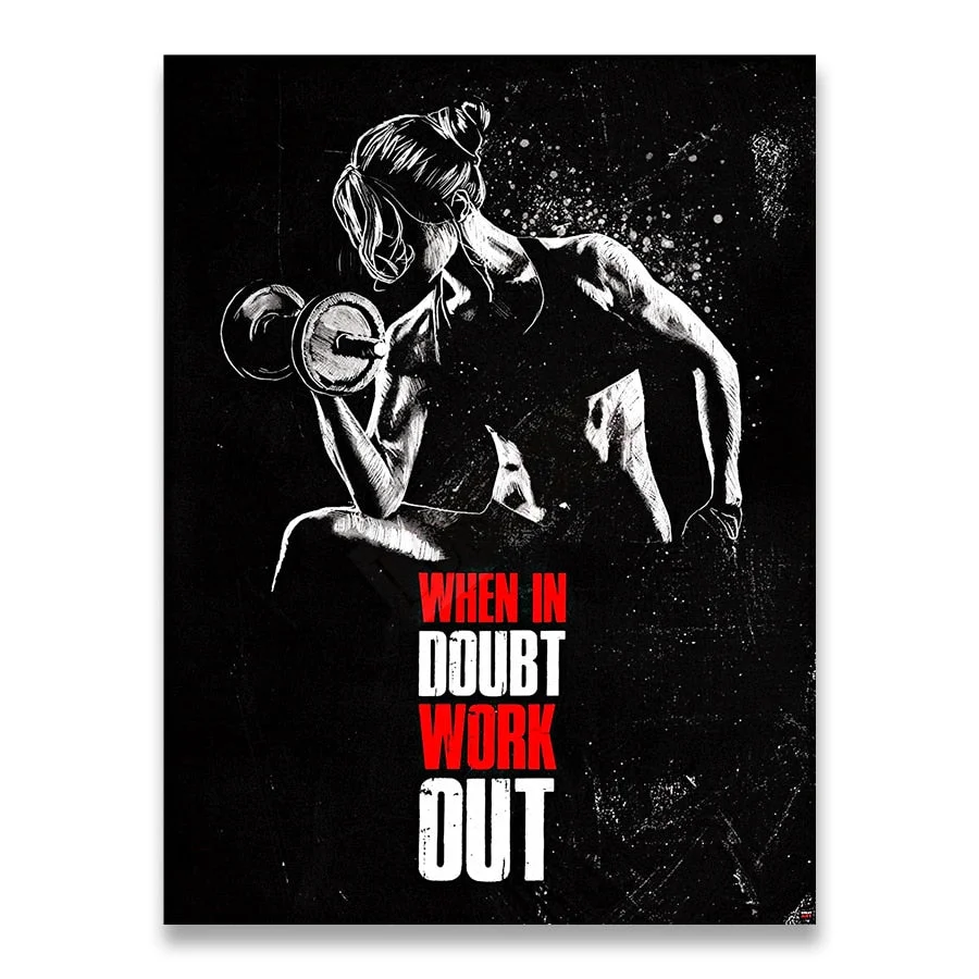 Muscle Bodybuilding Fitness Motivational Quotes Art Canvas Painting Poster Wall Picture Print for Home Gym Office Decor