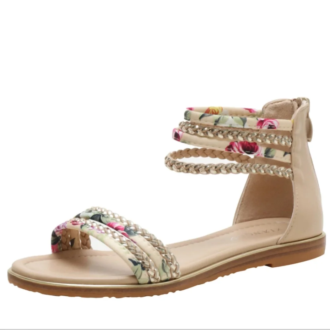 Letclo™ 2021 Summer Flat-heel Bohemian Flat Rhinestones Female Sandals letclo Letclo