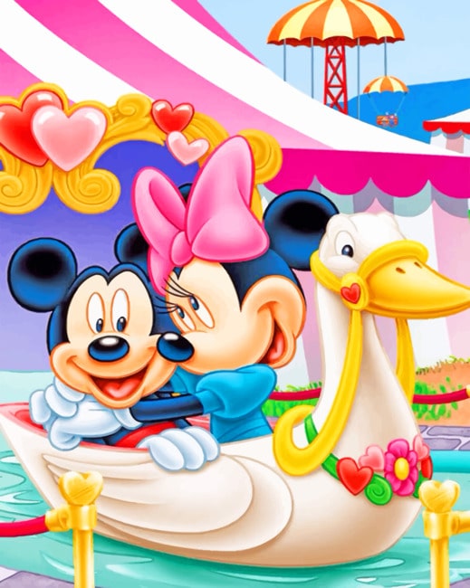 

Micky And Minnie In Love – Paint By Numbers - 40*50CM, 501 Original