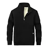 Men's Washed Fleece Sweatshirt Stand Collar Loose Fit Thickened Military Green Long Sleeve Warm Top
