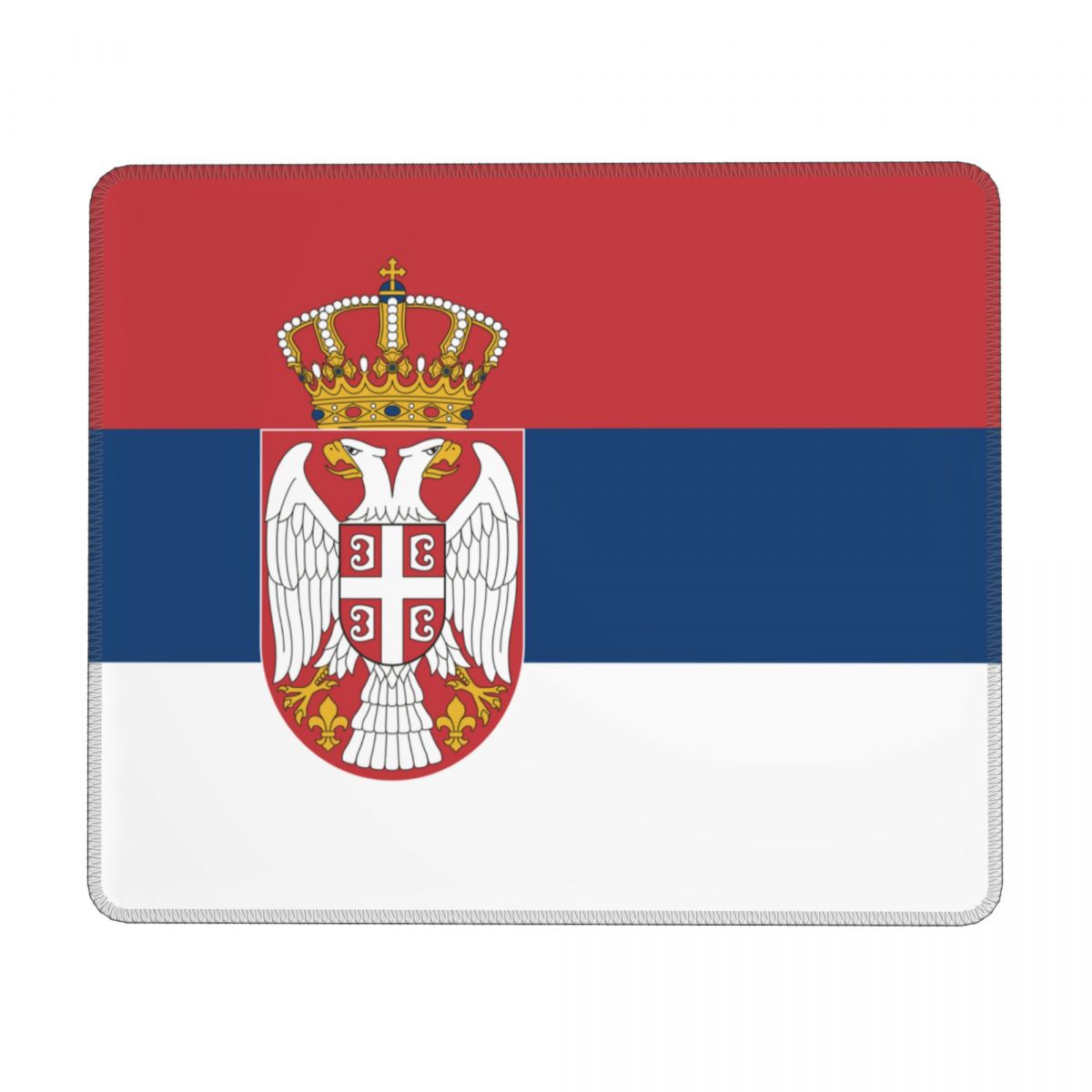 Serbia Flag Square Rubber Base MousePads