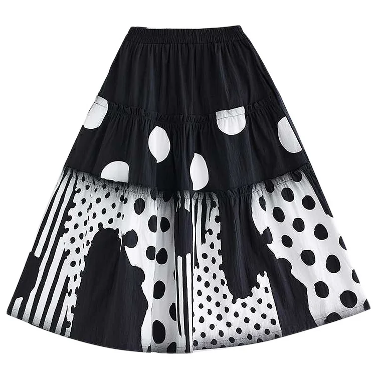 Irregular Splicing High Waist Skirt - yankia