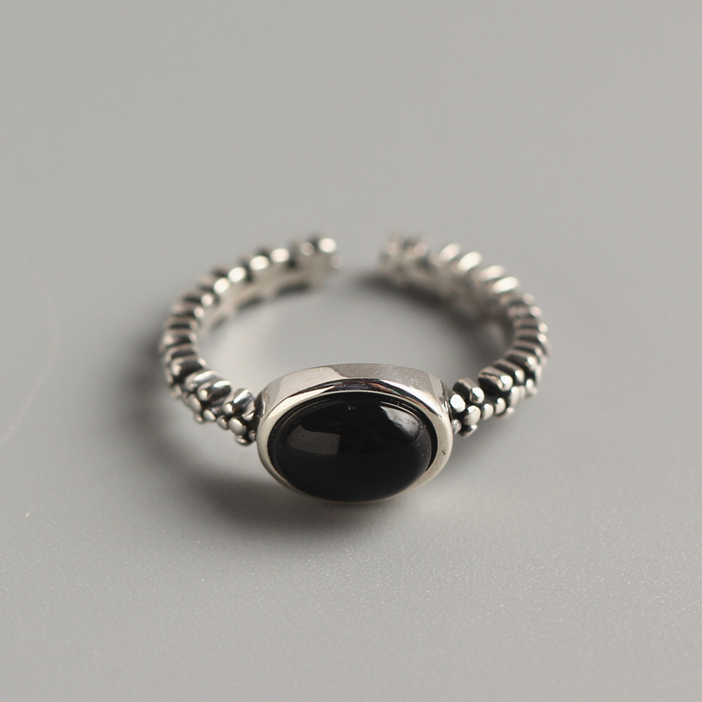 925 Sterling Silver Retro Women Vintage Silver Distressing Rings