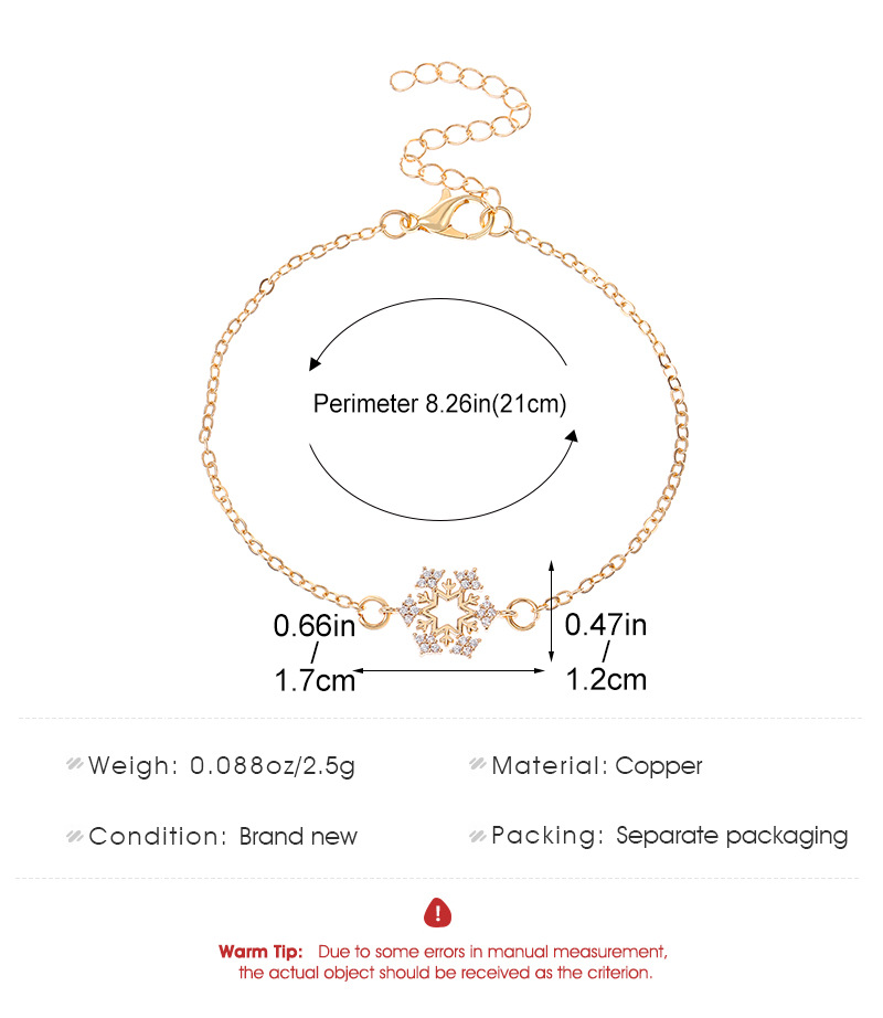 Snowflake Zirconia Gold-Plated Bracelet