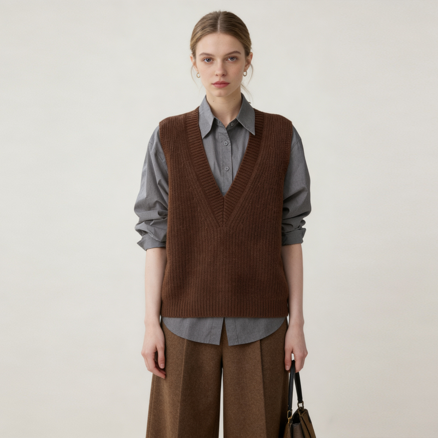 V-neck Casual Women's Cashmere Vest REAL SILK LIFE