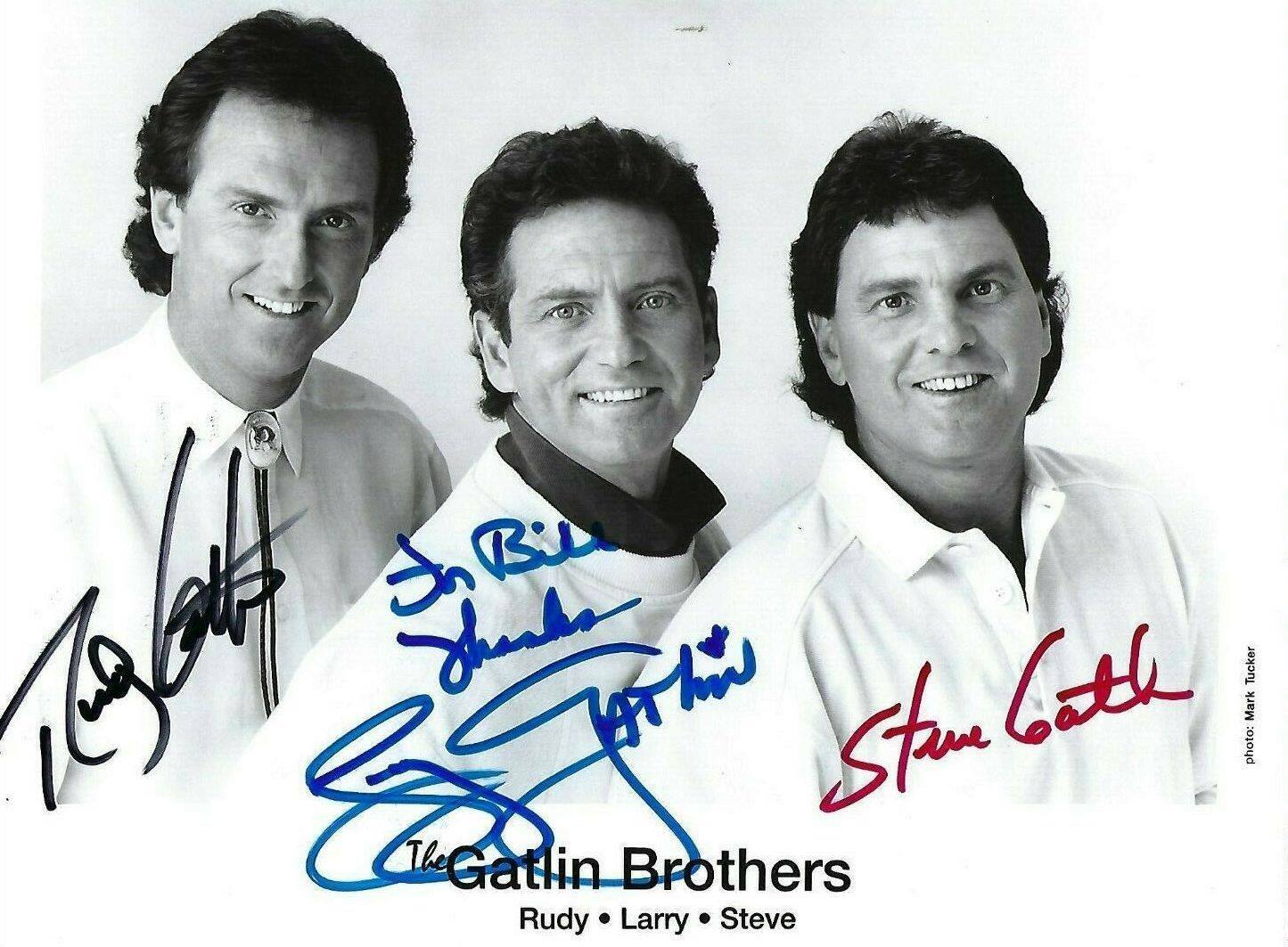 8x10 Photo Poster painting Picture HAND Autographed Signed: The Gatlin Brothers w/Larry