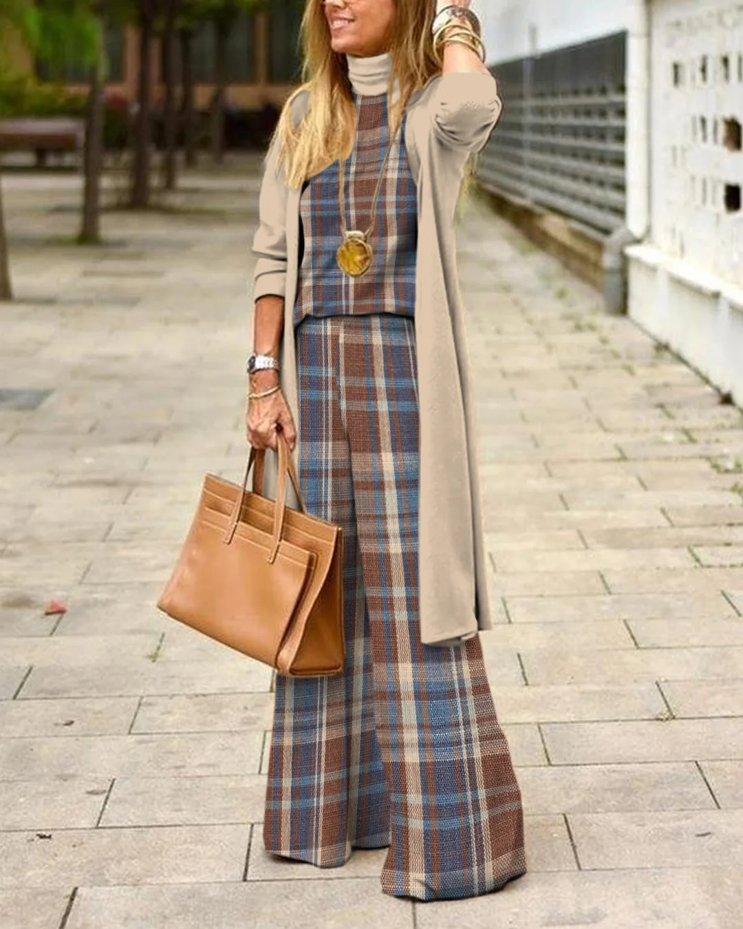 Herringbone Sweater Three-Piece Suit 83b0
