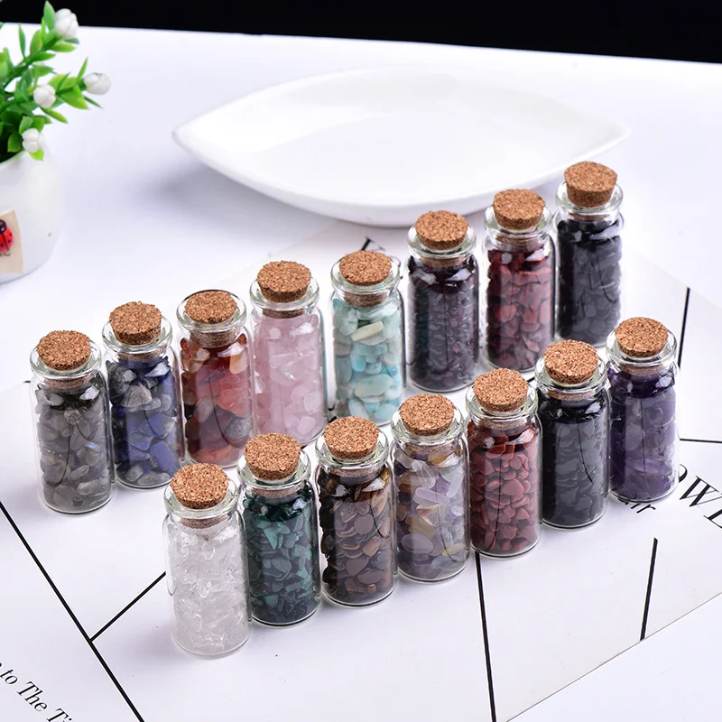 Natural gemstone wishing bottle