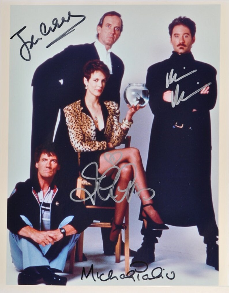 A FISH CALLED WANDA Cast Signed Autographed Photo Poster painting X4 Jamie Lee Curtis, Michael Palin, John Cleese, Kevin Kline wcoa