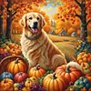 Diamond Painting-DIY Full Round Drill Autumn Dog(40*40CM)