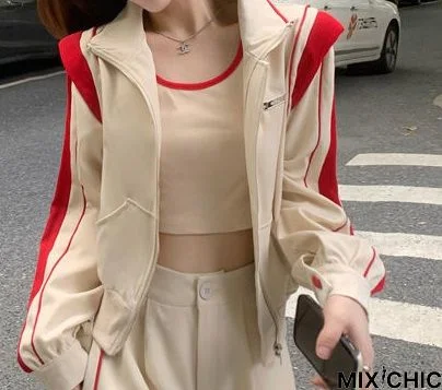 Stand Collar Loose Color Block Jacket