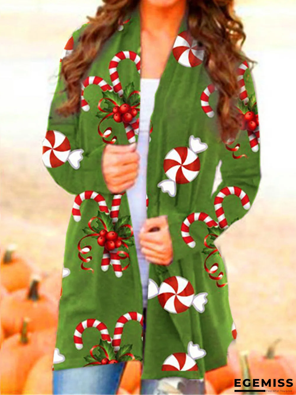 Collarless Acrylic Casual Outerwear | EGEMISS