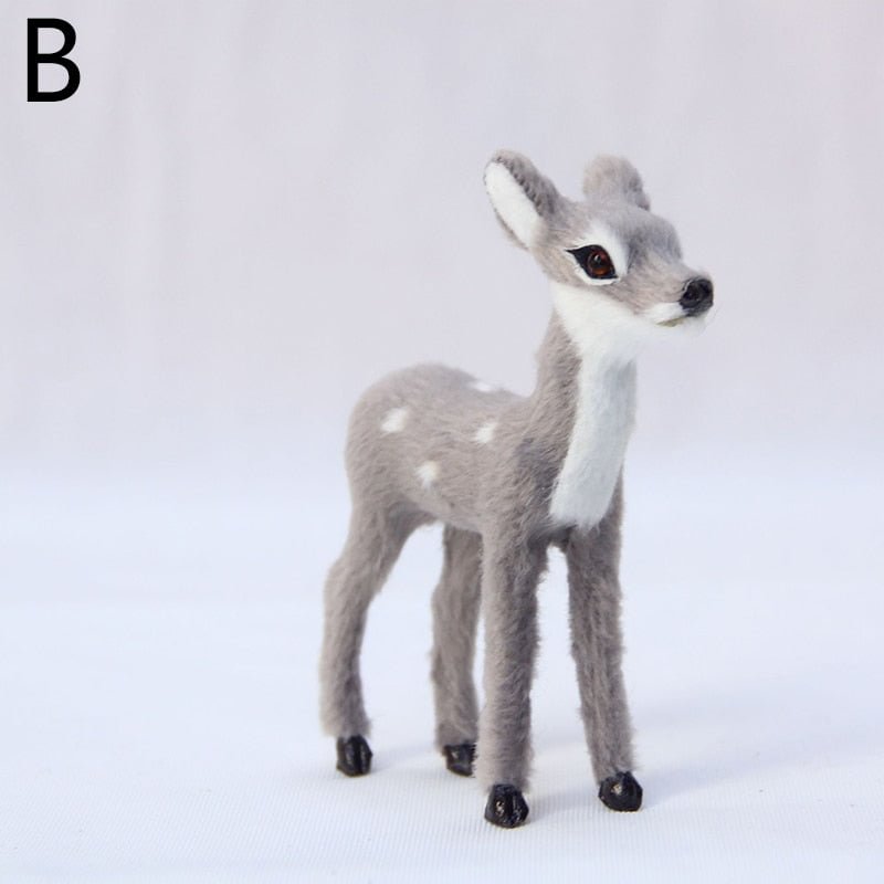 Christmas Reindeer Mini Simulation Deer Plush Plastic Christmas Deer Simulated New Year Xmas Elk Display Window Kids Gift