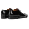 Handmade Black Mens Captoe Leather Derby Dress Shoes Business